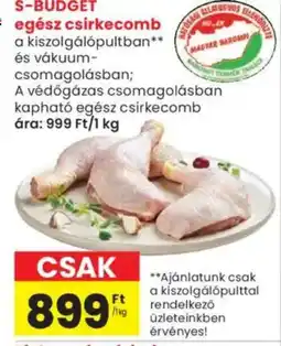 Spar Market S-budget egész csirkecomb ajánlat