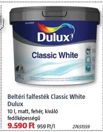 Bauhaus Beltéri falfesték classic white dulux ajánlat