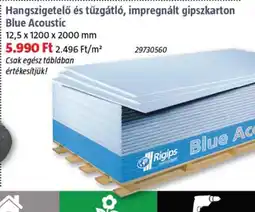 Bauhaus Hangzigetelő és tűzgátl, impregnált gipszkarton Blue Acoustic ajánlat