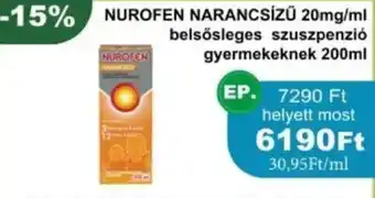 PatikaPlus Nurofen Narancsízü belsösleges szuszpenzió gyermekeknek ajánlat