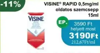 PatikaPlus Visine Rapid  oldatos szemcsepp ajánlat