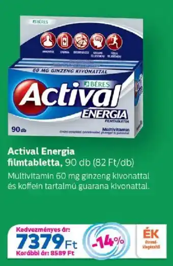 Gyöngy Patikák Actival Energia filmtabletta ajánlat