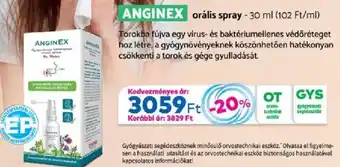 Gyöngy Patikák AnginEX orális spray ajánlat