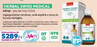 Gyöngy Patikák Herbal Swiss Medical szirup ajánlat