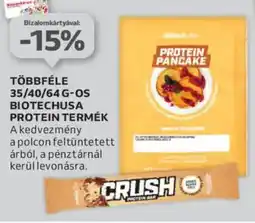 Auchan többféle 35/40/64 g-os Biotechusa protein termék ajánlat