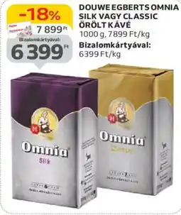 Auchan Douwe egberts omnia silk vagy classic örölt kávé ajánlat