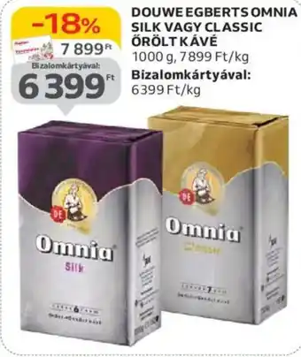 Auchan Douwe egberts omnia silk vagy classic örölt kávé ajánlat