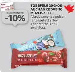 Auchan többféle 20 g-os Auchan kedvenc müzliszelet ajánlat