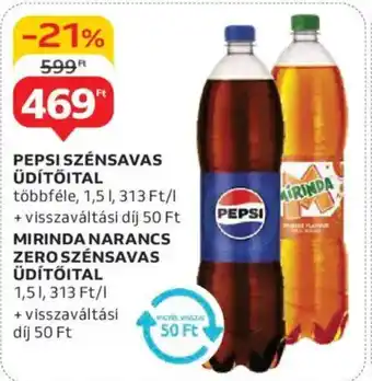 Auchan Pepsi, Mirinda narancs zero szénsavas üdítőital ajánlat