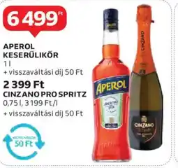 Auchan Aperol keserűlikör, cinzano pro spritz ajánlat