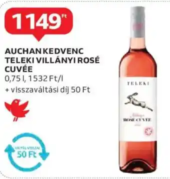 Auchan Auchan kedvenc teleki villányi rosé cuvée ajánlat