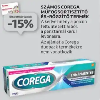 Auchan Számos corega műfogsortisztító és-rögzítő termék ajánlat