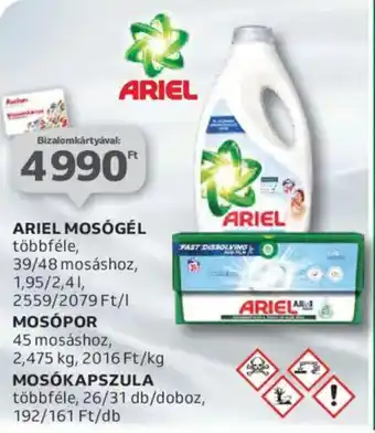 Auchan Ariel mosógél, mosópor, mosókapszula ajánlat