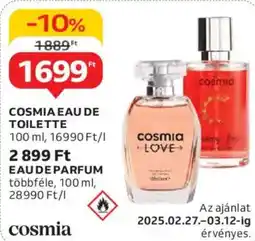 Auchan Cosmia eau de toilette, eau de parfum ajánlat