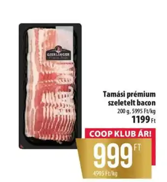 Coop Tamási prémium szeletelt bacon ajánlat