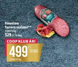 Coop Finonimo Torrero szalámi ajánlat