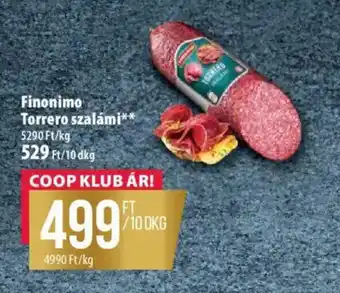 Coop Finonimo Torrero szalámi ajánlat