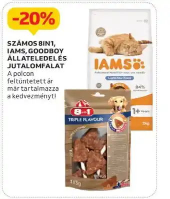 Auchan Számos 8in1, iams, goodboy állateledelés jutalomfalat ajánlat