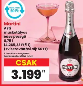 Interspar Martini Asti muskotályos édes pezsgő ajánlat