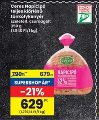 Interspar Ceres Napicipó teljes kiőrlésű tönkölykenyér ajánlat