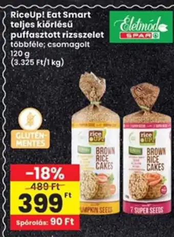 Interspar RiceUp! Eat Smart teljes kiőrlésű puffasztott rizsszelet ajánlat