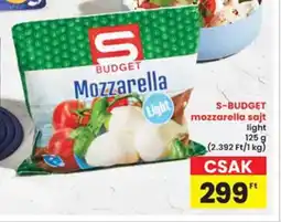 Interspar S-budget mozzarella sajt ajánlat