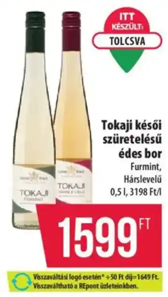 Coop Tokaji késői szüretelésű édes bor ajánlat