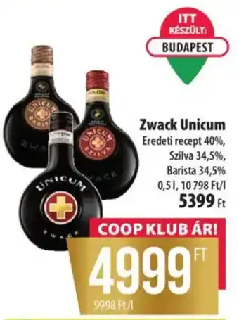 Coop Zwack Unicum ajánlat