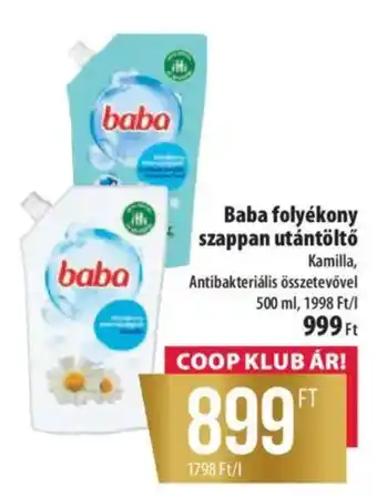 Coop Baba folyékony szappan utántöltő ajánlat