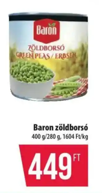 Coop Baron zöldborsó ajánlat