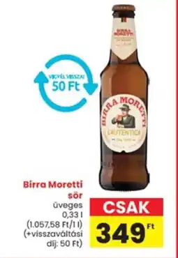 Interspar Birra Moretti sör ajánlat