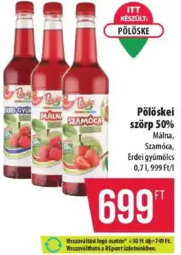 Coop Pölöskei szörp 50% ajánlat