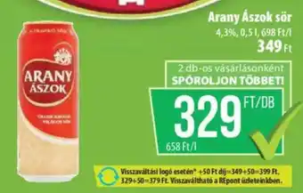 Coop Arany Ászok sör ajánlat