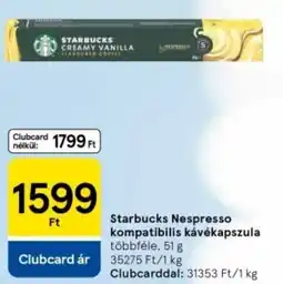 Tesco Starbucks Nespresso kompatibilis kávékapszula ajánlat