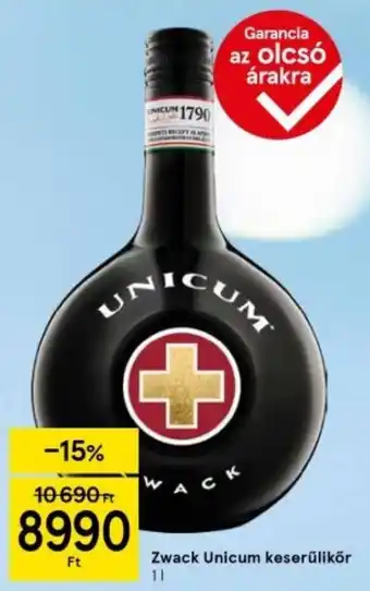 Tesco Zwack Unicum keserűlikör ajánlat