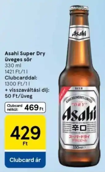 Tesco Asahi Super Dry üveges sör ajánlat