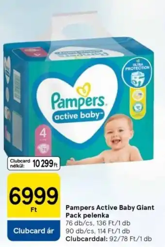 Tesco Pampers Active Baby Giant Pack pelenka ajánlat