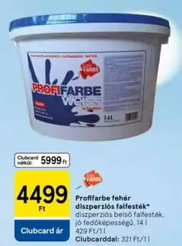 Tesco Profifarbe fehér diszperziós falfesték ajánlat