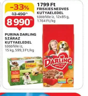 Auchan Purina Darling, Friskies Nedves Kutyaeledel ajánlat