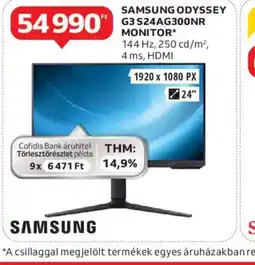 Auchan Samsung Odyssey G3 S24AG300NNR ajánlat