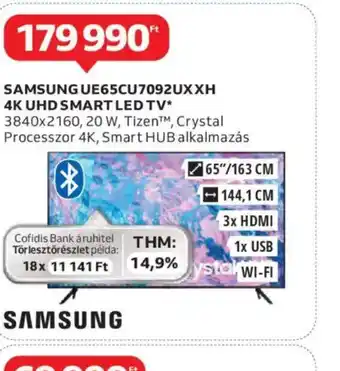 Auchan Samsung UE65CU7092UXXH ajánlat