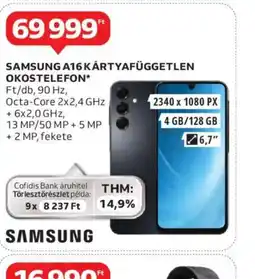 Auchan Samsung A16 Kartyafuggtlen Okostelefon ajánlat