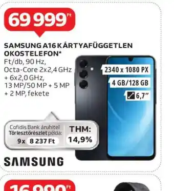 Auchan Samsung A16 Kartyafuggtlen Okostelefon ajánlat