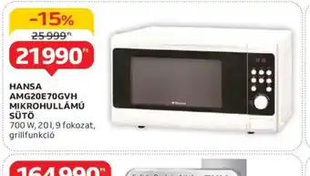 Auchan Mansa AMG20E70GVH Mikrohullámú sütő ajánlat