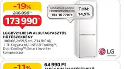 Auchan LG GBV7120ESW ALLUFAGYÁSZTOS HŰTŐSZEKRÉNY ajánlat