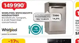 Auchan Whirlpool WSFO 3023 PFX mosogatógép ajánlat