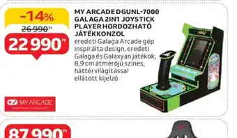 Auchan My Arcade DGUNL-7000 Galaga 2in1 Joystick Player Hordozható Játékkonzol ajánlat