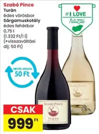 Interspar Szabó Pince Turán / Sárgamuskotály ajánlat