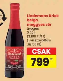 Spar Lindemans kriek belga meggyes sör ajánlat