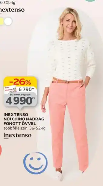 Auchan Inextenso nỗI chino nadrág fonott övvel ajánlat